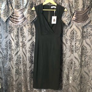 NWT Vintage Style Black MIDI Dress, stretch, Size M